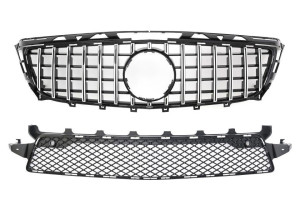 Grill | geschikt voor Mercedes-Benz | CLS-klasse 10-14 4d sed. / CLS-klasse Shooting Brake 12-14 5d sta. | W218 | AMG-exterieur | PANAMERICANA AMG-Look | Glanzend zwart en chroom