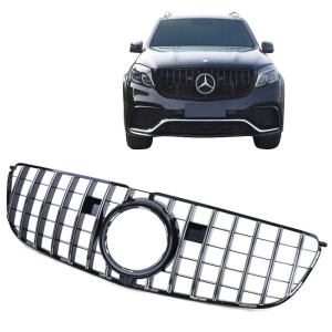 Grill | geschikt voor Mercedes-Benz | GLS-klasse 2015-2019 5d suv | X166 | PANAMERICANA AMG-Look | Glanzend zwart