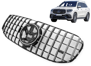 Grill | geschikt voor Mercedes-Benz | GLS-klasse 19- 5d suv. | X167 | PANAMERICANA AMG GT-Look | Glanzend zwart en chroom
