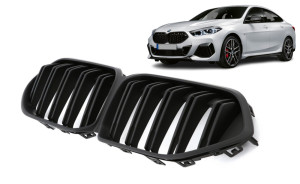 Nieren | geschikt voor BMW | 2-serie Gran Coupé 20- 4d sed. F44 | M2-Look | dubbele spijlen | zwart | mat | 02