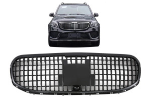 Grill | geschikt voor Mercedes-Benz | GLS-klasse 19- 5d suv X167 | Maybach-Look | zwart | 02