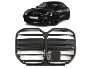Nieren | Grill | geschikt voor BMW | 4-serie Gran Coupé 21- 5d hat. G26 | dubbele spijlen | M4-Look | glanzend | 01