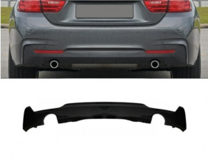 Diffuser | voor M-pakket | geschikt voor BMW 4-Serie F32 F33 F36 ook LCI versies | ABS kunststof zwart | duplex l+r