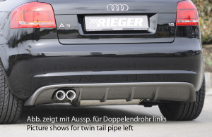 Rieger diffuser | geschikt voor Audi A3 8P 2008-2013 3D | ABS | Carbon-Look