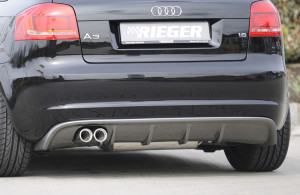 Rieger diffuser | geschikt voor Audi A3 8P 2008-2013 5D Sportback | ABS | Carbon-Look