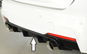 Rieger diffuser | BMW 3-Serie F30 / F31 (335i / 340i) M-pakket 2012- | enkel sierstuk L/R | Glanzend zwart