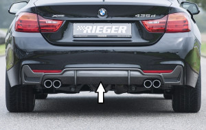 Rieger diffuser | geschikt voor BMW 4-Serie F32 / F33 / F36 2013- | ABS | duplex uitlaat dubbel | incl. gaasinzet | Carbon-look