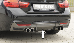 Rieger diffuser | BMW 4-Serie F32 / F33 / F36 (alleen 435i / 440i) 2013- | ABS | duplex uitlaat dubbel | incl. gaasinzet | Carbon-look