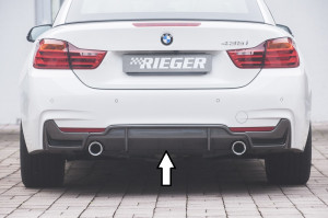 Rieger diffuser | BMW 4-Serie F32 / F33 / F36 (alleen 435i / 440i) 2013- | ABS | duplex uitlaat enkel | incl. gaasinzet | Carbon-look