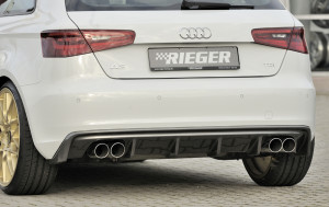Rieger diffuser | A3 (8V): 07.12-08.16 (tot Facelift) - 3-drs. (Schrägheck 8V1), 5-drs. (Sportback 8VA) | stuk carbonlook abs | Rieger Tuning