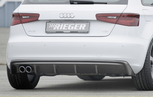 Rieger diffuser | A3 (8V): 07.12-08.16 (tot Facelift) - 3-drs. (Schrägheck 8V1), 5-drs. (Sportback 8VA) | stuk carbonlook abs | Rieger Tuning