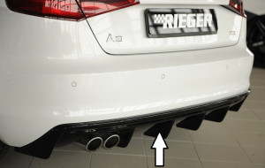 Rieger diffuser (GBL56786) | A3 (8V): 07.12-08.16 (tot Facelift) - 3-drs. (Schrägheck 8V1), 5-drs. (Sportback 8VA) | stuk glanzend abs | Rieger Tuning
