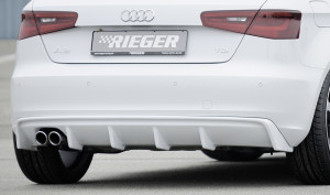 Rieger diffuser | A3 (8V): 07.12-08.16 (tot Facelift) - 3-drs. (Schrägheck 8V1), 5-drs. (Sportback 8VA) | stuk ongespoten abs | Rieger Tuning