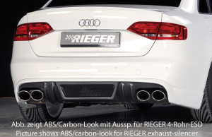 Rieger achteraanzetstuk | A4 S4 (B8/B81): 11.08-12.11 (tot Facelift) - Lim., Avant | stuk ongespoten abs | Rieger Tuning