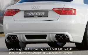 Rieger achteraanzetstuk | A5 (B8/B81): 06.07-07.11 (tot Facelift) - Coupé, Cabrio | stuk ongespoten abs | Rieger Tuning