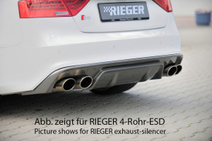 Rieger diffuser | A5 (B8/B81): 10.11- (vanaf Facelift) - Coupé, Cabrio | stuk carbonlook abs | Rieger Tuning