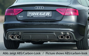 Rieger diffuser | A5 (B8/B81): 10.11- (vanaf Facelift) - Sportback    A5 S5 (B8/B81): 10.11- (vanaf Facelift) - Sportback | stuk glanzend abs | Rieger Tuning