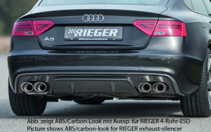 Rieger diffuser | A5 (B8/B81): 10.11- (vanaf Facelift) - Sportback | stuk ongespoten abs | Rieger Tuning
