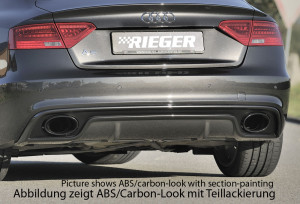 Rieger diffuser | A5 (B8/B81): 10.11- (vanaf Facelift) - Sportback    A5 S5 (B8/B81): 10.11- (vanaf Facelift) - Sportback | stuk ongespoten abs | Rieger Tuning