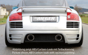 Rieger achterbumper | TT (8N): 98-03 - Roadster, Coupé | stuk carbonlook abs | Rieger Tuning