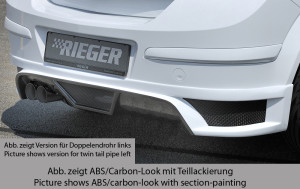 Rieger achteraanzetstuk | Astra H: 03.04- - 5-drs., Hatchback, Sedan | stuk carbonlook abs | Rieger Tuning