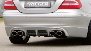Rieger achteraanzetstuk | CLK-Klasse (W209): 00.02-06.04 (tot Facelift / tot model 2005), 07.04- (vanaf Facelift / vanaf model 2005) - Cabrio, Coupé | stuk ongespoten abs | Rieger Tuning
