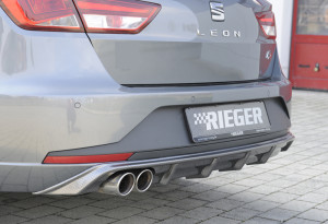 Rieger diffuser | Leon FR (5F): 01.13-12.16 (tot Facelift) - 5-drs. (ST/Combi) | stuk carbonlook abs | Rieger Tuning