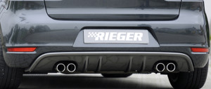 Rieger diffuser met 2 dubbele finnen | Golf 6 Cabrio | Golf 6 GTD - 3-drs., 5-drs. | stuk carbonlook abs | Rieger Tuning