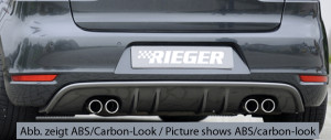 Rieger diffuser met 2 dubbele finnen | Golf 6 Cabrio | Golf 6 GTD - 3-drs., 5-drs. | stuk ongespoten abs | Rieger Tuning