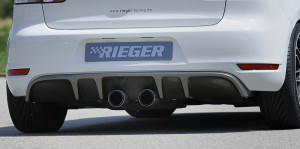 Rieger diffuser met 2 dubbele finnen | Golf 6 - Cabrio    Golf 6 GTI - 3-drs., 5-drs., Cabrio    Golf 6 GTD - 3-drs., 5-drs. | stuk carbonlook abs | Rieger Tuning