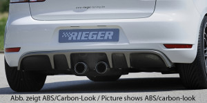 Rieger diffuser met 2 dubbele finnen | Golf 6 - Cabrio    Golf 6 GTI - 3-drs., 5-drs., Cabrio    Golf 6 GTD - 3-drs., 5-drs. | stuk glanzend abs | Rieger Tuning