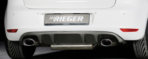 Rieger diffuser met 2 dubbele finnen | Golf 6 GTI - 3-drs., 5-drs., Cabrio    Golf 6 GTD - 3-drs., 5-drs. | stuk carbonlook abs | Rieger Tuning