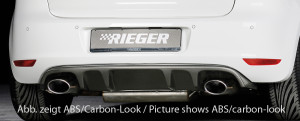 Rieger diffuser met 2 dubbele finnen | Golf 6 GTI - 3-drs., 5-drs., Cabrio    Golf 6 GTD - 3-drs., 5-drs. | stuk ongespoten abs | Rieger Tuning