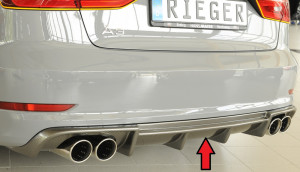 Rieger diffuser | A3 (8V): 07.12-08.16 (tot Facelift) - 5-drs. (Sedan 8VS), 3-drs. (Cabrio 8V7) | stuk carbonlook abs | Rieger Tuning