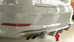 Rieger diffuser | A3 (8V): 07.12-08.16 (tot Facelift) - 5-drs. (Sedan 8VS), 3-drs. (Cabrio 8V7) | stuk carbonlook abs | Rieger Tuning