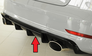 Rieger diffuser | A3 (8V): 07.12-08.16 (tot Facelift) - 5-drs. (Sedan 8VS), 3-drs. (Cabrio 8V7)    A3 S3 (8V): 05.13-08.16 (tot Facelift) - 5-drs. (Sedan 8VS), 3-drs. (Cabrio 8V7) | stuk glanzend abs | Rieger Tuning