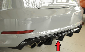 Rieger diffuser | A3 (8V): 07.12-08.16 (tot Facelift) - 5-drs. (Sedan 8VS), 3-drs. (Cabrio 8V7) | stuk glanzend abs | Rieger Tuning