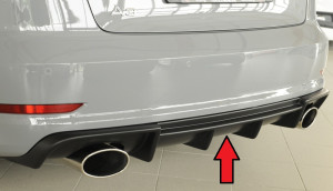 Rieger diffuser | A3 (8V): 07.12-08.16 (tot Facelift) - 5-drs. (Sedan 8VS), 3-drs. (Cabrio 8V7)    A3 S3 (8V): 05.13-08.16 (tot Facelift) - 5-drs. (Sedan 8VS), 3-drs. (Cabrio 8V7) | stuk ongespoten abs | Rieger Tuning