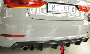 Rieger diffuser | A3 (8V): 07.12-08.16 (tot Facelift) - 5-drs. (Sedan 8VS), 3-drs. (Cabrio 8V7) | stuk ongespoten abs | Rieger Tuning