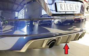 Rieger diffuser | geschikt voor Audi TT (8J-FV/8S) S-Line 2014-2018 / Audi TT (8J-FV/8S) 2018- | stuk carbonlook abs | Rieger Tuning