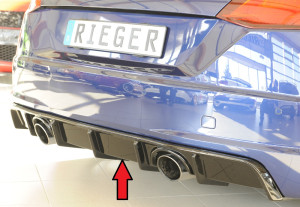 Rieger diffuser | geschikt voor Audi TT (8J-FV/8S) S-Line 2014-2018 / Audi TT (8J-FV/8S) 2018- | stuk glanzend abs | Rieger Tuning