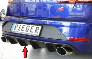 Rieger diffuser | Leon geschikt voor Cupra (5F) 2017-2020 (vanaf Facelift) - 5-drs. (ST/Combi) | stuk ongespoten abs | Rieger Tuning