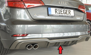 Diffuser | Audi | A3 (8V) / A3 Sportback (8V) 2016- | S-Line | dl | carbon-look | ABS | Rieger Tuning