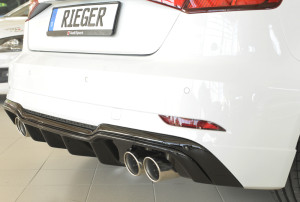 Diffuser | Audi | A3 (8V) / A3 Sportback (8V) 2016- | S-Line | ddr | glanzend | ABS | Rieger Tuning