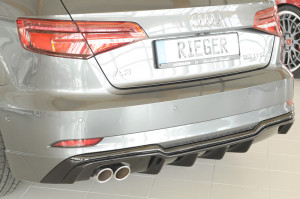 Diffuser | geschikt voor Audi | A3 (8V) / A3 Sportback (8V) 2016- | S-Line | dl | glanzend | ABS | Rieger Tuning