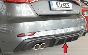 Diffuser | Audi | A3 (8V) / A3 Sportback (8V) 2016- | S-Line | dl | ongespoten | ABS | Rieger Tuning