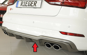 Diffuser | geschikt voor Audi | S3 Sedan (8V) / S3 Cabrio (8V) 2016- | ABS | carbon-look | Rieger Tuning