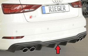 Diffuser | geschikt voor Audi | S3 Sedan (8V) / S3 Cabrio (8V) 2016- | ABS | ongespoten | Rieger Tuning