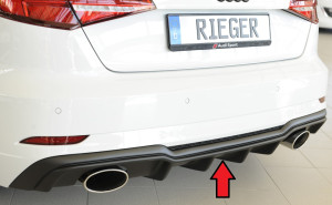 Diffuser | Audi | A3 / A3 Sportback 2016- / S3 / S3 Sportback 2016- | 8V | S3 & S-Line | ABS | carbon-look | Rieger Tuning