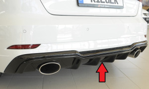 Diffuser | Audi | A3 / A3 Sportback 2016- / S3 / S3 Sportback 2016- | 8V | S3 & S-Line | ABS | glanzend | Rieger Tuning